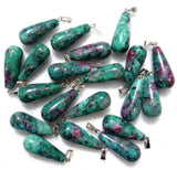 Natural Stone Quartz Crystal Tiger Eye Opalite Mix Stone Charms Pendants