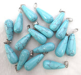 Natural Stone Quartz Crystal Tiger Eye Opalite Mix Stone Charms Pendants