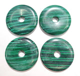 Natural Stone Red Agates Aventurine Malachite Donut Pendant 4pcs 35mm