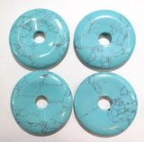 Natural Stone Red Agates Aventurine Malachite Donut Pendant 4pcs 35mm