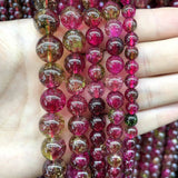 Red Crackle Crystal Quartz Round Loose Beads 6 8 10 12 MM Pick Size
