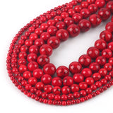 Red Howlite Turquoise Beads for Jewelry Making 4mm-12mm