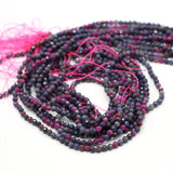 Natural Stone Ruby Sapphire Faceted Round Loose Beads 14''