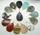 Tiger Eye Quartz Turquoise Water Drop Pendant for Jewelry Making
