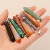 Natural Stone Faceted Pendant for Jewelry Making DIY Necklace Accessory