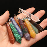 Natural Stone Faceted Pendant for Jewelry Making DIY Necklace Accessory