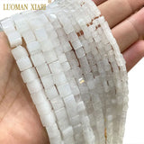 Natural Stone Jades Square Spacer Beads 4/6/8MM 15''