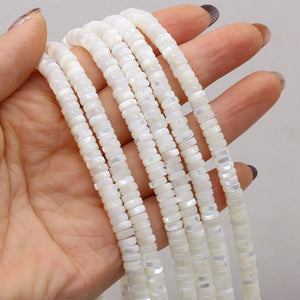 Natural Stone Shell Beads Round Disc Mother-of-pearl Bead for Jewelry Making