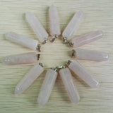 Crystal Pillar Pendants Mixed Stone Point Charms Necklace 12pcs
