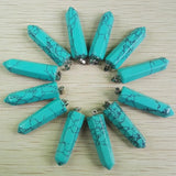 Crystal Pillar Pendants Mixed Stone Point Charms Necklace 12pcs