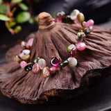 Tourmaline Stone Crystal Water Drop Beads Bracelet Women Girl DIY Jewelry