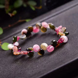 Tourmaline Stone Crystal Water Drop Beads Bracelet Women Girl DIY Jewelry