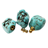 Turquoise Perfume Bottle Pendant Raw Gemstone Charm