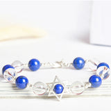 Lapis Lazuli Stone Bracelet Round Bead DIY Adjustable Bracelet