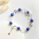 Lapis Lazuli Stone Bracelet Round Bead DIY Adjustable Bracelet