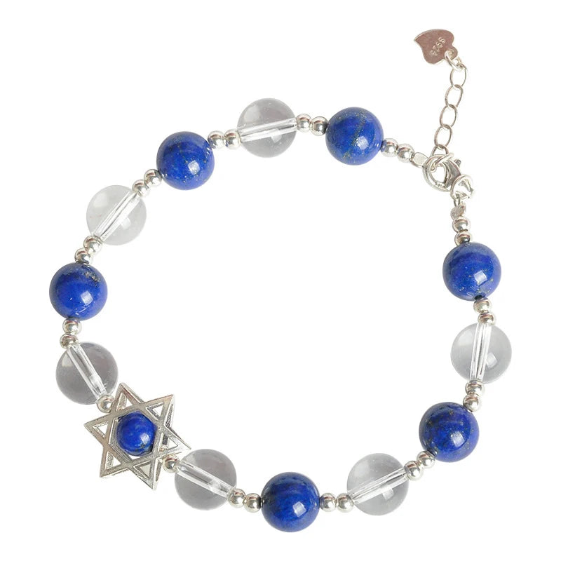 Lapis Lazuli Stone Bracelet Round Bead DIY Adjustable Bracelet