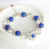 Lapis Lazuli Stone Bracelet Round Bead DIY Adjustable Bracelet