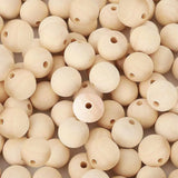Natural Wooden Beads Round Spacer Wood Beads Lead-Free Balls Charms 6-35mm