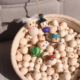 Natural Wooden Beads Round Spacer Wood Beads Lead-Free Balls Charms 6-35mm