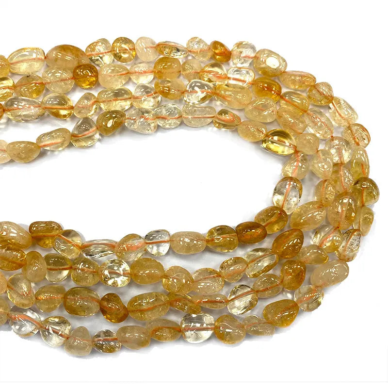 Yellow Citrine Crystal Stone Beads for Jewelry Making