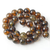 Yellow Dragon Veins Agate Stone Beads 4/6/8/10/12 mm 15'' Strand