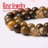 Yellow Pietersite Round Loose Beads 15 Inches Bracelet Necklace