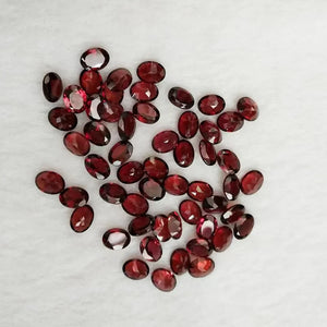 Natural Garnet Egg Shape Ring Face 6x8mm Mozambique Stones Necklace