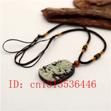Hand-Carved Natural Jade Dragon Pendant Necklace Charm
