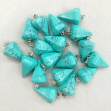 Stone Pendant Pendulum Cone Pendants for Jewelry Making 12pcs