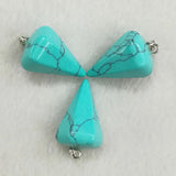 Stone Pendant Pendulum Cone Pendants for Jewelry Making 12pcs