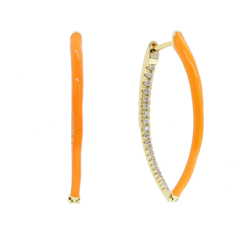 Colorful Enamel Hoops Earrings for Women