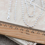 925 Silver Round Bead Necklace Thick 2.5mm 51cm Long