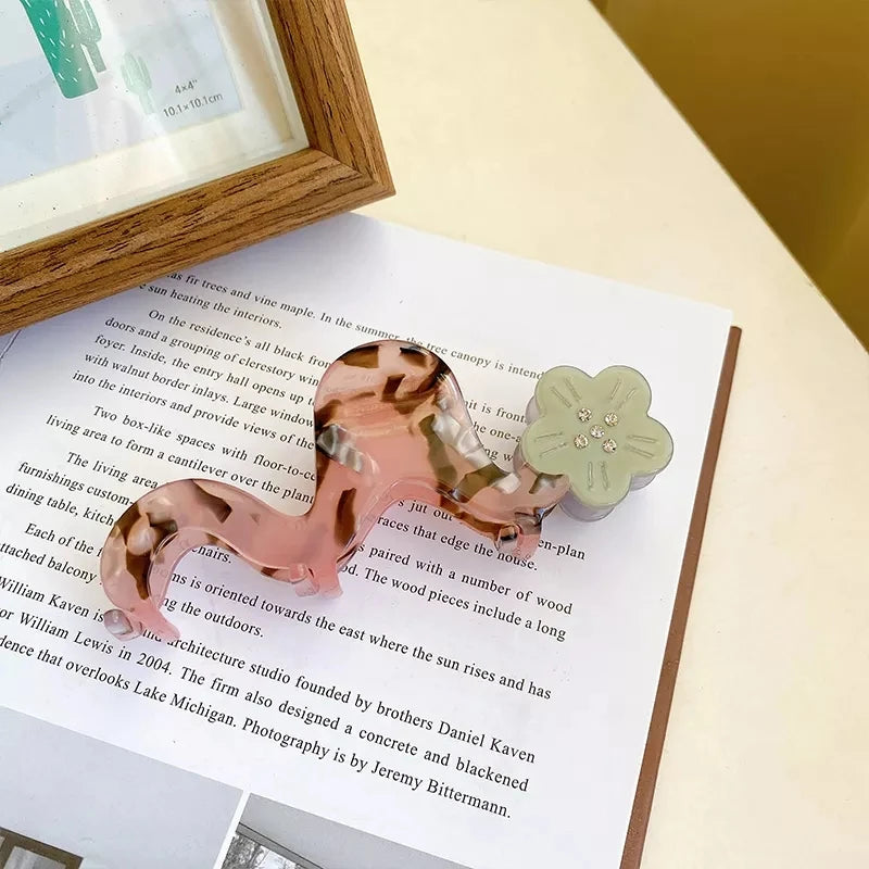 Arrival Creative Wave Rhinestone Flower Hair Claw Clip