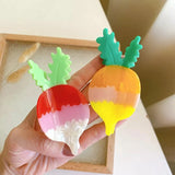 2-Tone Carrot Rabbit Hair Clip Claws for Woman Girls
