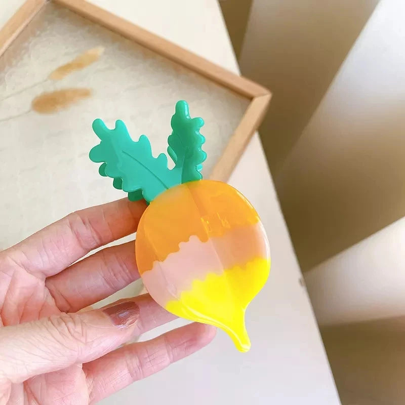 2-Tone Carrot Rabbit Hair Clip Claws for Woman Girls