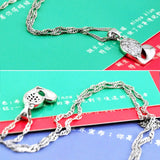 Delicate Heart Pendant Necklace 925 Sterling Silver Choker Jewelry