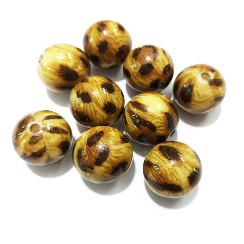 20mm 100pcs/lot Chunky Acrylic Leopard Beads