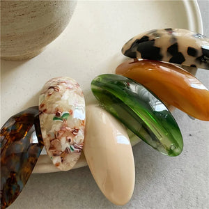 Elliptical Hairpins For Girls Acetate Spring Clip Bang Clip