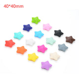 Food Silicone Teething Necklace Beads Jewelry Top Star Loose Beads (45mm)
