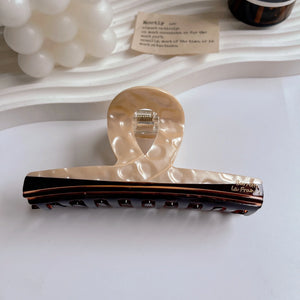 French Retro Patchwork Hair Clip Geometric Acetate Shark Clip