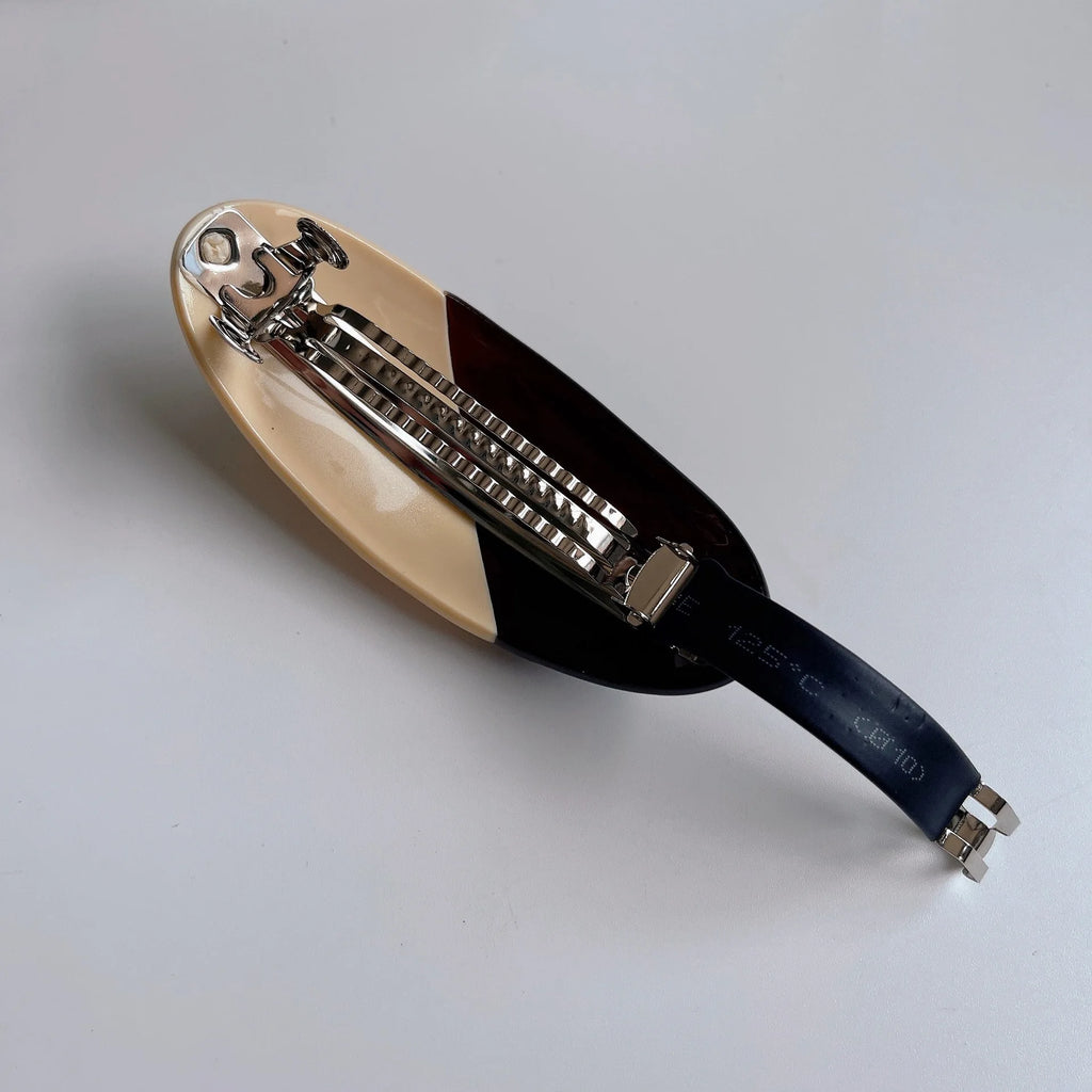 French Retro Patchwork Hair Clip Geometric Acetate Shark Clip