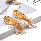Crystal Pearl Drop Long Earrings for Women - Christmas Gift