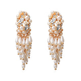 Crystal Pearl Drop Long Earrings for Women - Christmas Gift