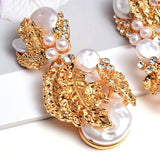 Pearl Flower Drop Earrings Women