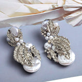 Pearl Flower Drop Earrings Women