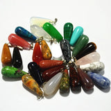 Natural Stone Droplets Pendant Necklace Men Women 50/piece