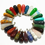 Natural Stone Droplets Pendant Necklace Men Women 50/piece