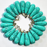 Natural Stone Droplets Pendant Necklace Men Women 50/piece