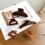 Geometric Coffee Hair Clip Claw Acetic Acid Shark Clip