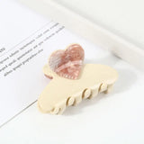 Heart-Shape Acetate Hair Clip Claw Retro Stitching